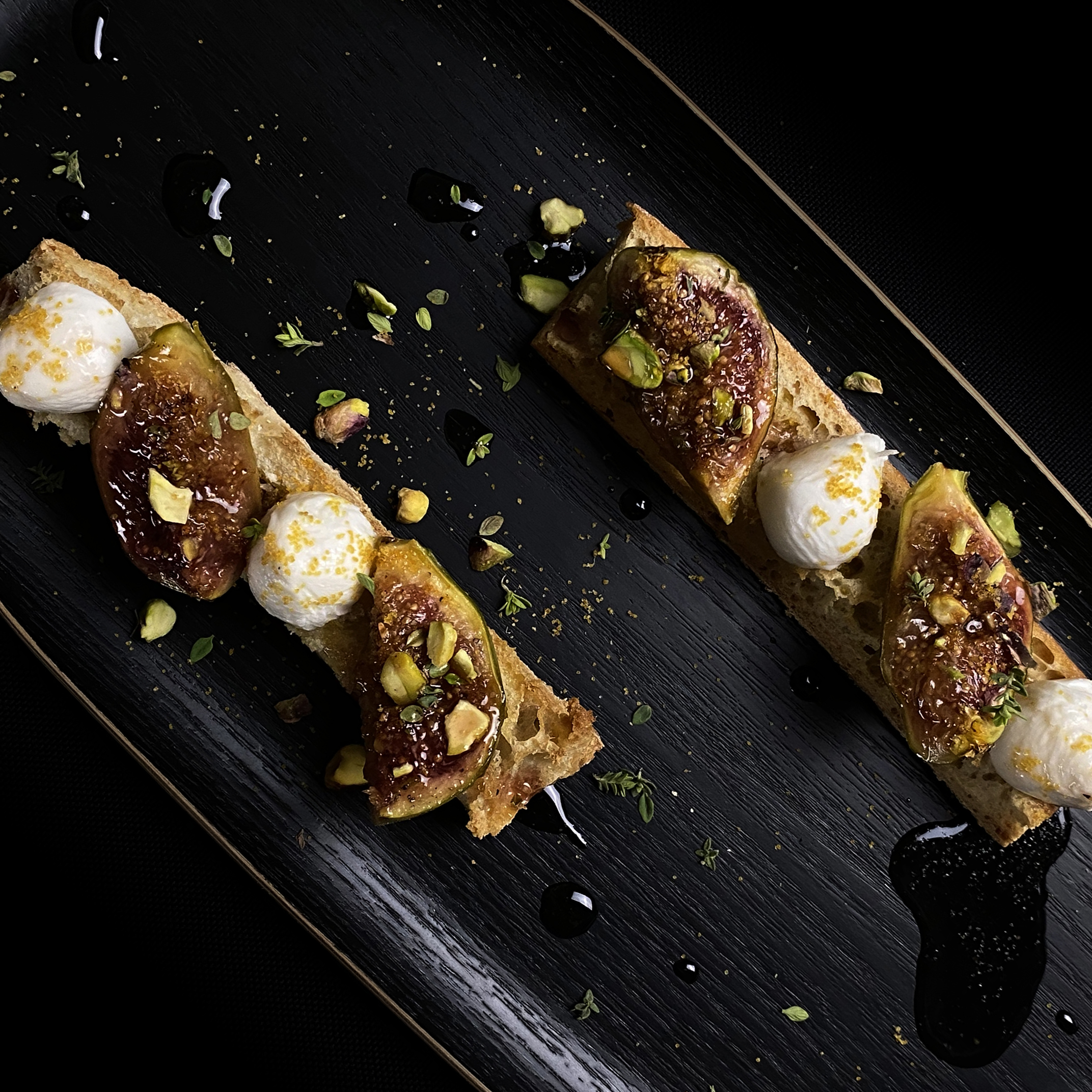 Bottarga Breeze and roast oven figs bruschetta